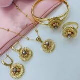 ⁦Parure Plaqué Or Chbika طقم الشبيكة أحجار ملونة شبيه الذهب 18 قيراط⁩ - الصورة ⁦2⁩